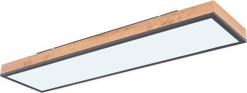 GLOBO LIGHTING LED-Deckenleuchte Doro in Grau mit Holzoptik, dimmbar und mit Fernbedienung, B/T/H: 78 x 20 x 7,8 cm - Bild 1