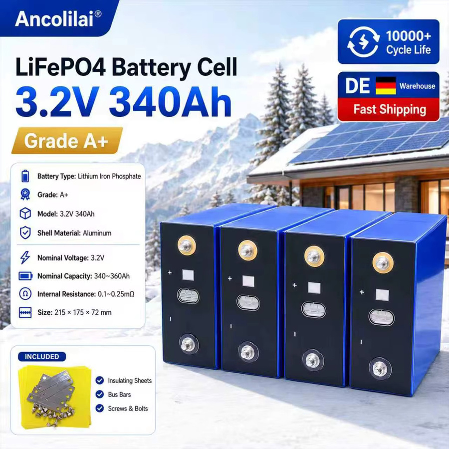 Ancolilai LiFePO4-Batteriezelle 3,2V 340Ah mit Aluminiumgehäuse in Silber oder Blau - Bild 2