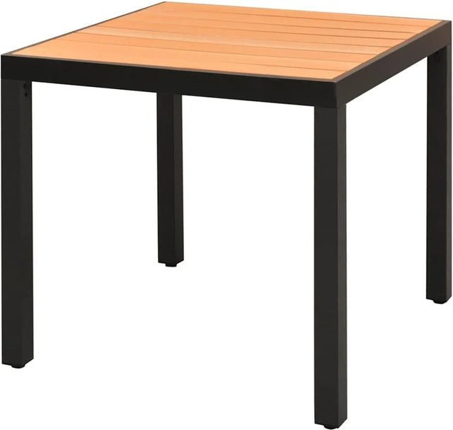 Furnicato Gartentisch aus WPC und Aluminium in Braun, B/T/H: 80 x 80 x 74 cm - Bild 1