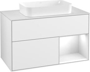 Villeroy & Boch Waschtischunterschrank Finion mit Abdeckplatte in Weiß, B: 100 cm, T: 50,1 cm - Bild 1