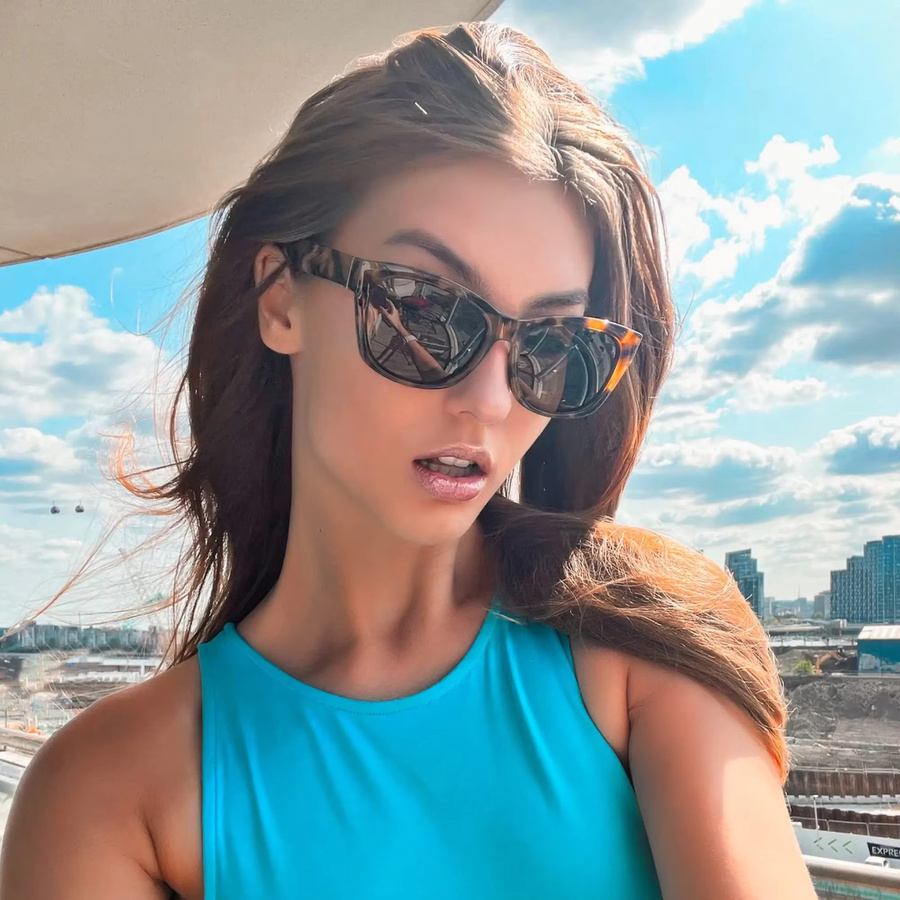 BLUEMOKY Sonnenbrille Cat-Eye, Vollrand, Braun, Kunststoff, Damen - Bild 2