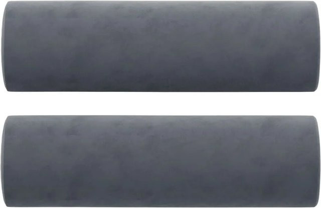 vidaXL Zierkissen Set 2 Stück Nackenkissen aus Samt in Dunkelgrau, Durchmesser: 15 cm, Länge: 50 cm - Bild 1