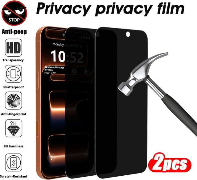2 Stück Schutzglas transparent für Apple iPhone 17 16 Pro Max 16e Air 15 14 13 12 11 Pro Max XR XS Displayschutzfolie - Bild 1