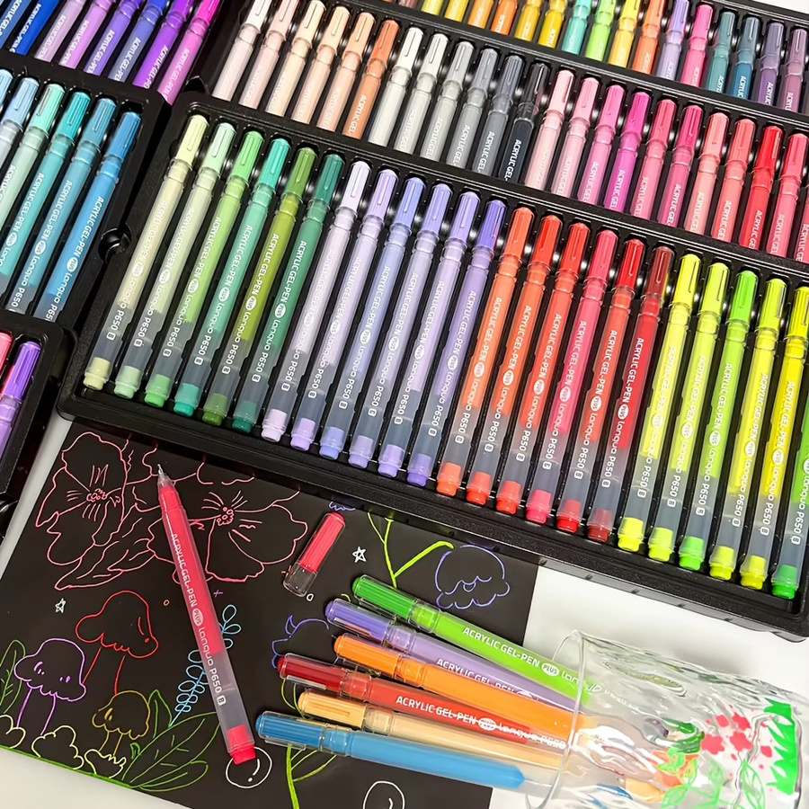 LANGUO Acryl-Gelstifte mit 90 Farben und 1,0 mm Spitze für Schule, Büro und zum Zeichnen, Multicolor - Bild 2