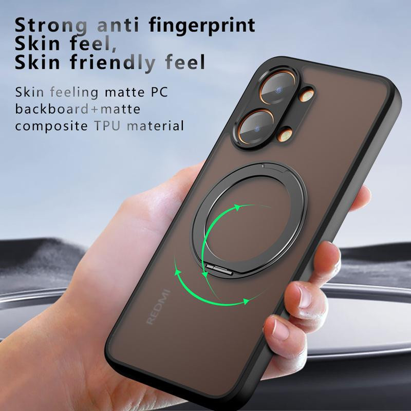 Xiaomi Poco X8 Pro X8 Pro Max Hülle Stoßfest Magnetisch Mattes Gefühl Transparent mit Ring Rückseite Abdeckung aus PC und TPU - Bild 2