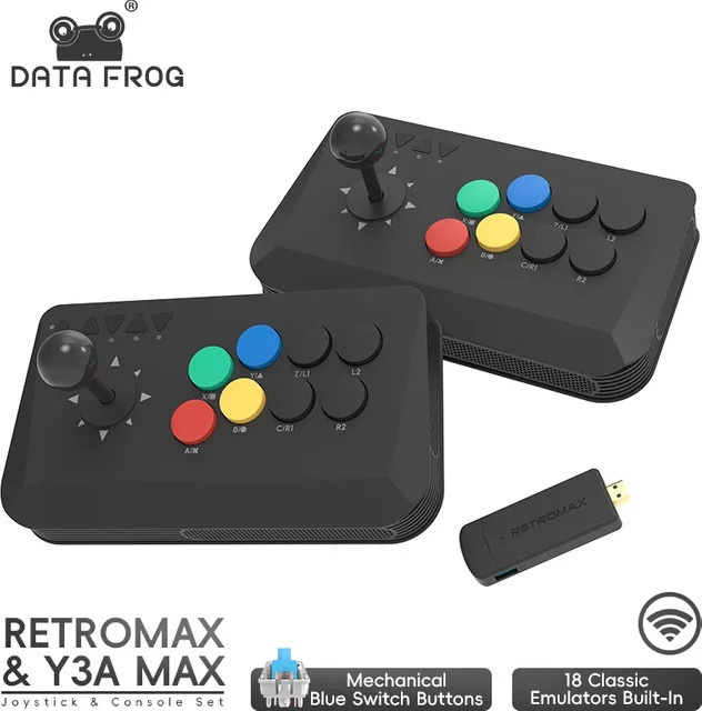 DATA FROG Y3A Max Wireless Arcade Fight Stick Controller in Schwarz für PC, Android und Mobile via Bluetooth - Bild 1