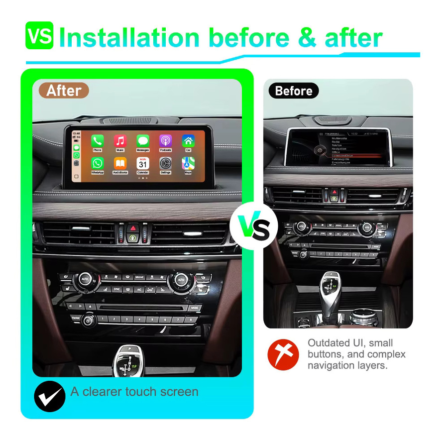 DMD Android 15 Multimedia Radio für BMW X5 F15 und X6 F16 (2014-2017) mit 10,25 Zoll Touchscreen, Wireless CarPlay, Android Auto, Bluetooth und GPS, Qualcomm 665, Schwarz - Bild 2