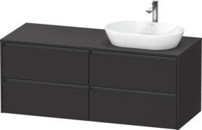 Duravit Waschtischunterschrank Ketho.2, Wandhängend, Grau Matt, 4 Schubladen, Breite: 140 cm, Tiefe: 55 cm, Höhe: 55 cm - Bild 1