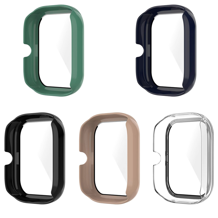 Schutzhülle für Huami Amazfit Bip U, U Pro, GTS 3 und GTS 2 Mini aus hartem PC mit Glas-Displayschutz in Schwarz - Bild 2