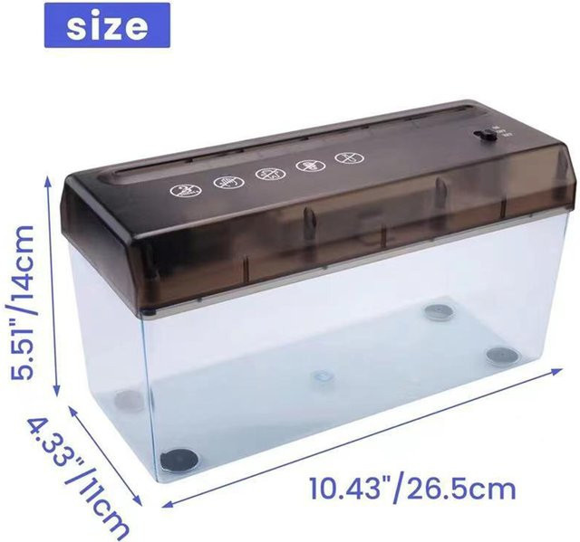 MagiDeal Elektrischer Mini Aktenvernichter für A4 Papier, USB Aktenvernichter für Büro, Home und Schule - Bild 1
