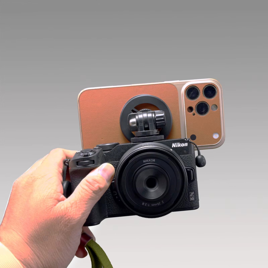 Magnetische Cold Shoe Handyhalterung in Schwarz für iPhone 17 16 15, DJI Osmo Action 4 und GoPro 13 12 sowie Nikon Filmkameras - Bild 2