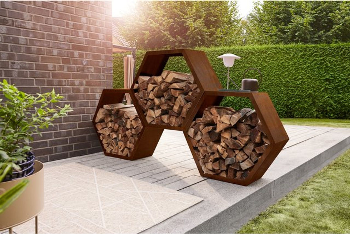 HOME DELUXE Holzlege ANTARES 3er Set braun B/T/H: 80 x 34 x 15 cm - Bild 2