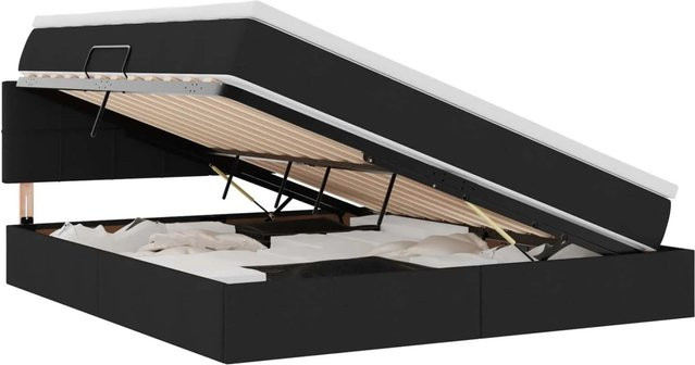vidaXL Aufbewahrungsbett mit Matratze in Schwarz mit Lift-up-Funktion B/T/H: 160 x 200 cm - Bild 1