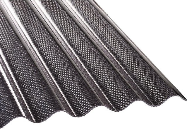 Tejemacro PC-Lichtwellplatte S76/18 aus Polycarbonat in Lichtgrau, B/H/D: 104,5 x 300 cm, Dicke: 2,8 mm - Bild 1