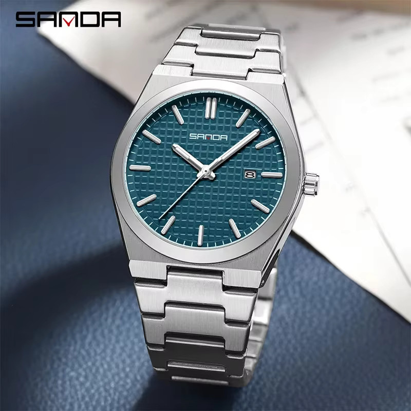 SANDA Armbanduhr Quarz, Edelstahl, Blau, Herren - Bild 2