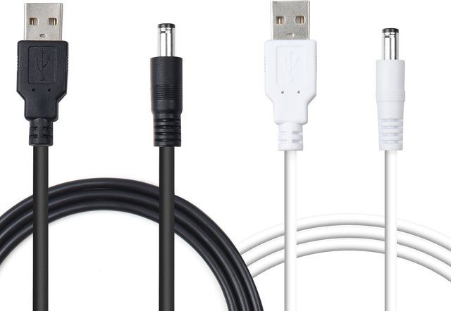LANO USB auf DC5521 5V Ladekabel, 1m, Schwarz - Bild 1
