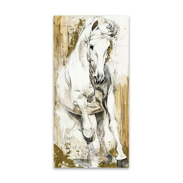 Abstraktes Pferd Leinwandgemälde von iaidegou-2, modernes Kunstwerk für Wohnzimmer und Büro, Mehrfarbig, B: 30 cm, H: 60 cm - Bild 4