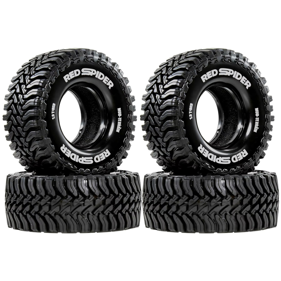 RS RC Crawler-Reifen mit Schaumstoffeinsätzen, 68mm All-Terrain-Reifen, Schwarz - Bild 7