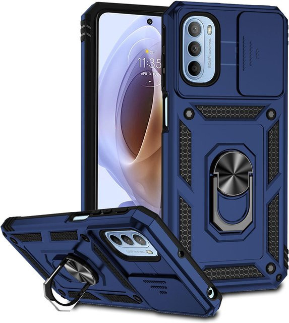 Motorola Moto G31 und Moto G41 Schutzhülle mit Magnetring und Kameraschutz in Blau - Bild 1