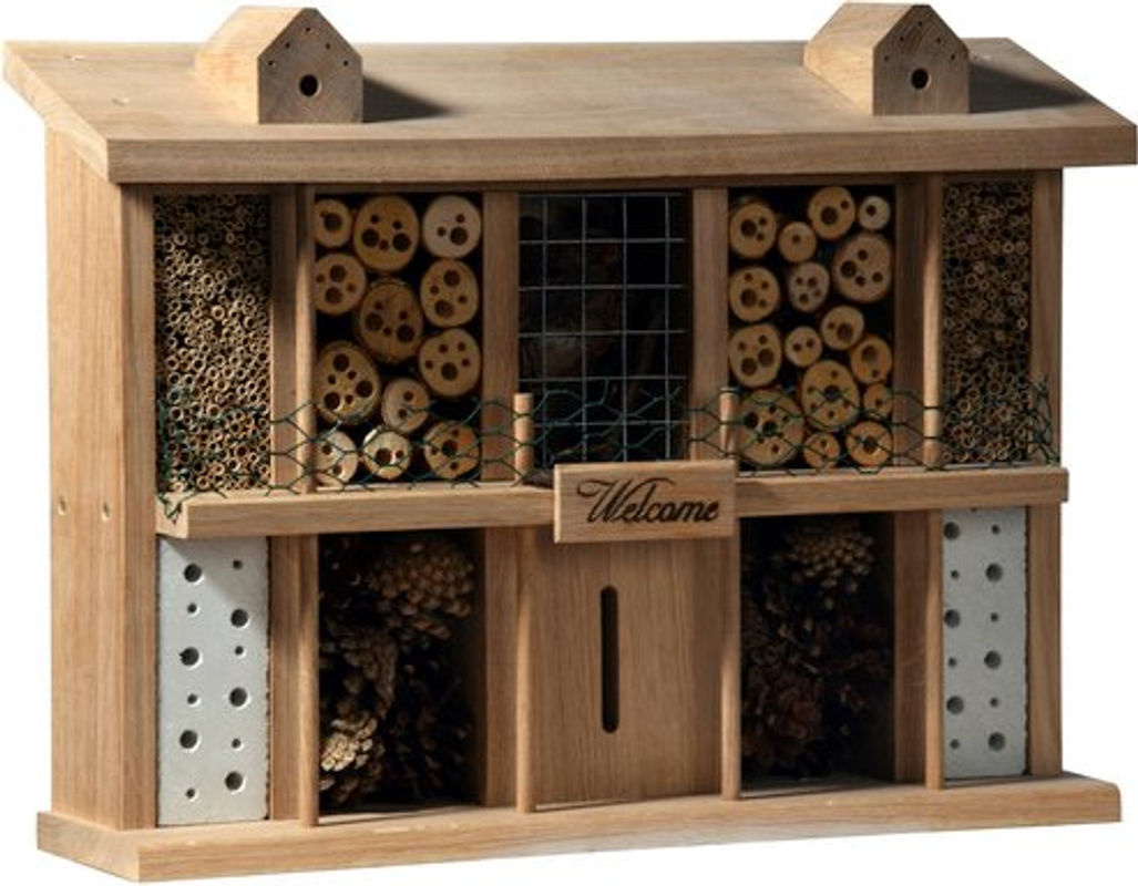 DOBAR Insektenhotel Landsitz Superior aus Eichenholz in Braun mit 10 Zimmern - Bild 2