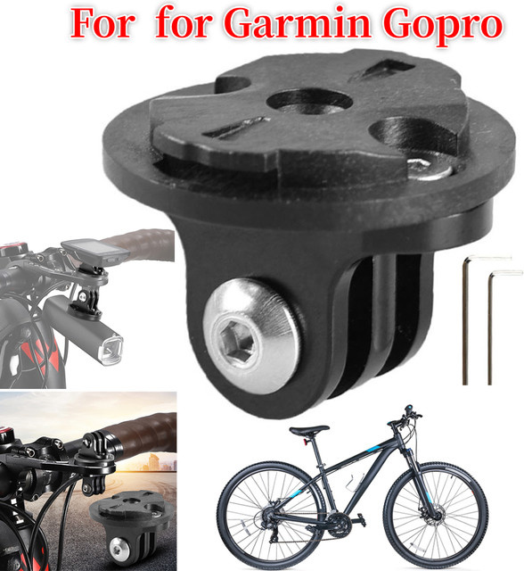 APWIKOGER Fahrrad Kamera Halterung aus Aluminium Legierung in Schwarz mit Garmin Edge Interface Adapter - Bild 1