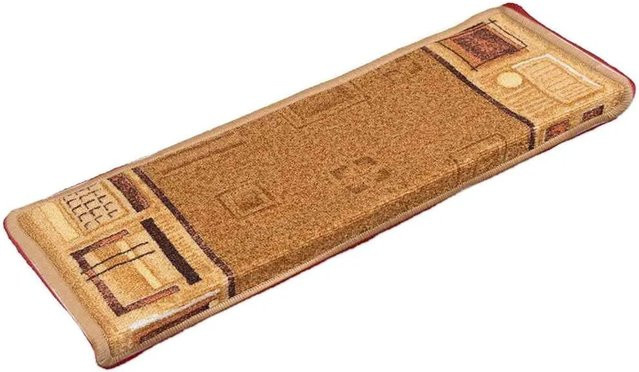 vidaXL Stufenmatten selbstklebend aus Polyamid in Beige, 10 Stück, B/T/H: 65 x 21 x 4 cm - Bild 1
