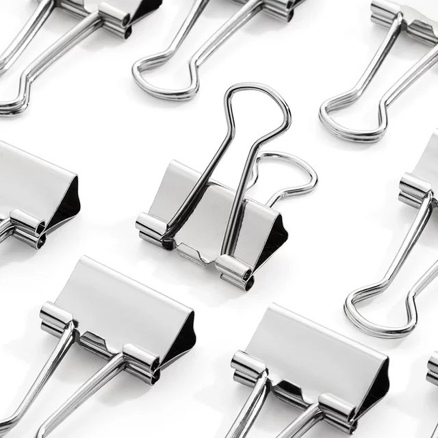 Silberne Metall Binder-Clips für Büro und Schule in verschiedenen Größen von 15 mm bis 50 mm - Bild 1