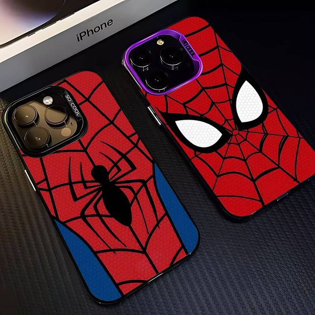 Stoßfeste S-Spider-Man Handyhülle für Apple iPhone 17 16 15 14 13 12 11 Pro Max Plus in Schwarz Weiß - Bild 1