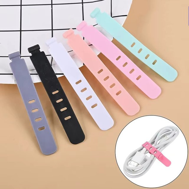 Mrgabwte Silikon Kabel Wickler Organizer Clips in Multicolour für Kopfhörer und Ladekabel - Bild 1