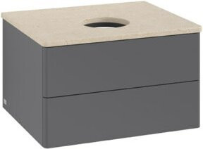 V&B Waschtischunterschrank Antao ohne Frontstruktur in Anthrazit lackiert, B/T/H: 60 x 36 x 50 cm - Bild 1