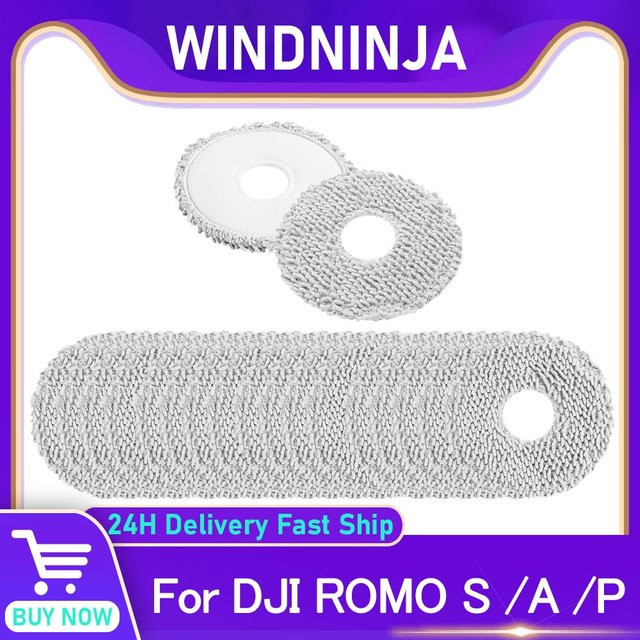 WINDNINJA Waschbare Ersatz-Mopptücher in Weiß für DJI ROMO A, ROMO P und ROMO S Roboter-Staubsauger - Bild 1