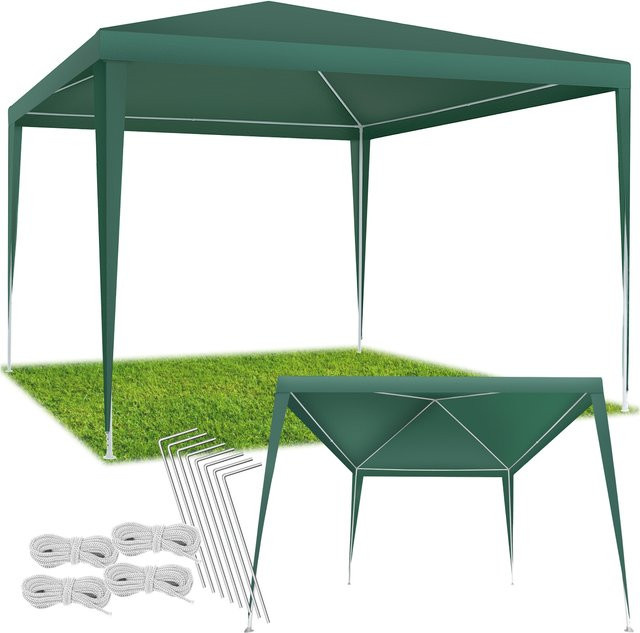 tectake Pavillon Farah Grün, wasserdicht und mit UV-Schutz, B/T/H: 300 x 300 x 250 cm - Bild 1