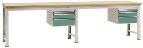 Manuflex Werkbank WP5564.0001 in Grau und Grün mit Stahl und Holz, B/T/H: 180 x 80 x 70 cm - Bild 1