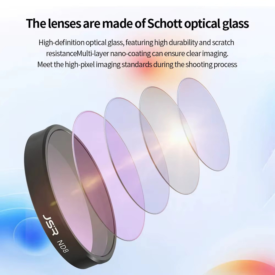 DJI OSMO Nano Objektiv Filter Set Schwarz mit PL, UV, ND8, ND16 und ND32 Filtern für Kamera-Zubehör - Bild 1