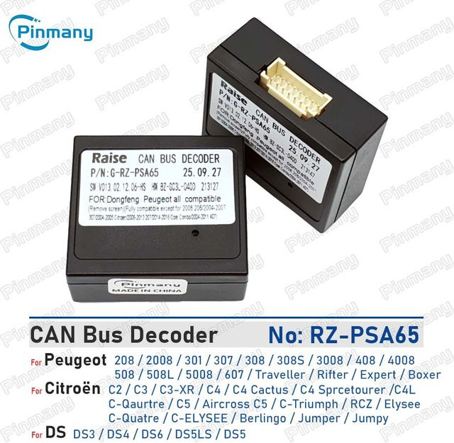 CAN-Bus-Decoder G-RZ-PSA65 in Schwarz für Peugeot Modelle 208 2008 301 307 308 3008 408 4008 508 508L 5008 607 Traveller Rifter Expert Boxer - Bild 1