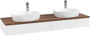 V&B Waschtischunterschrank Antao mit Frontstruktur und Beleuchtung in Weiß, B: 160 cm, T: 50 cm - Bild 1