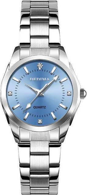 DEDIMA Armbanduhr Edelstahl, Quarz, Diamant, Blau, Damen - Bild 1