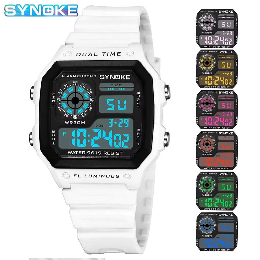 SYNOKE Digitaluhr, Grau, Silikon, Unisex - Bild 3