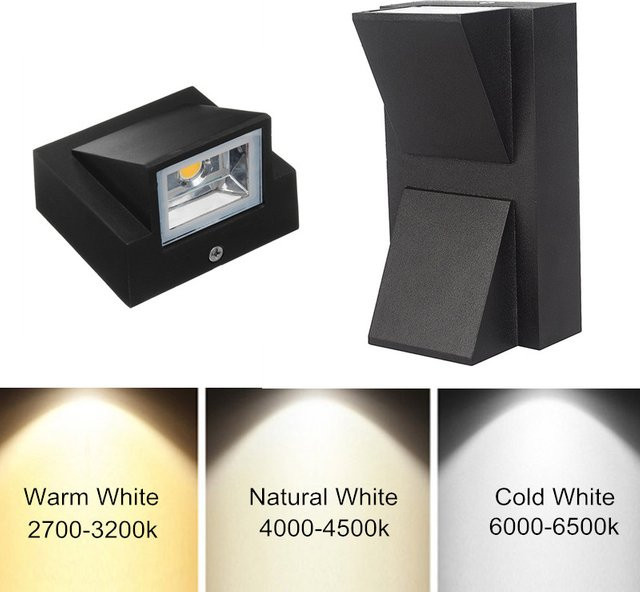 Evelobin Moderne LED Außenwandleuchte aus Metall in Schwarz für Garten, Terrasse und Balkon mit warmweißem Licht - Bild 1