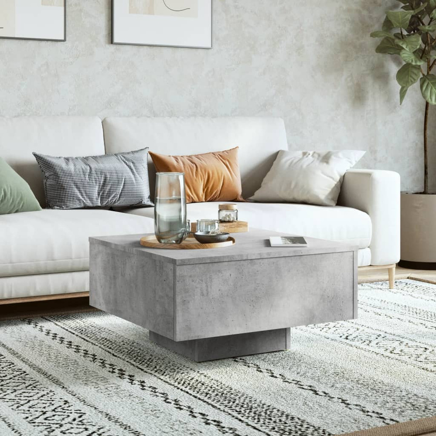 vidaXL Couchtisch aus Holzwerkstoff in Betongrau, B/T/H: 60 x 60 x 31,5 cm - Bild 3