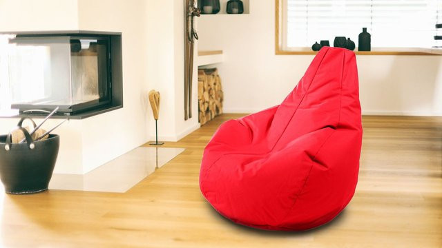 Outdoorfähiger Gamer Sitzsack von Kinzler in Rot, B/T/H: 100 x 100 x 100 cm - Bild 1
