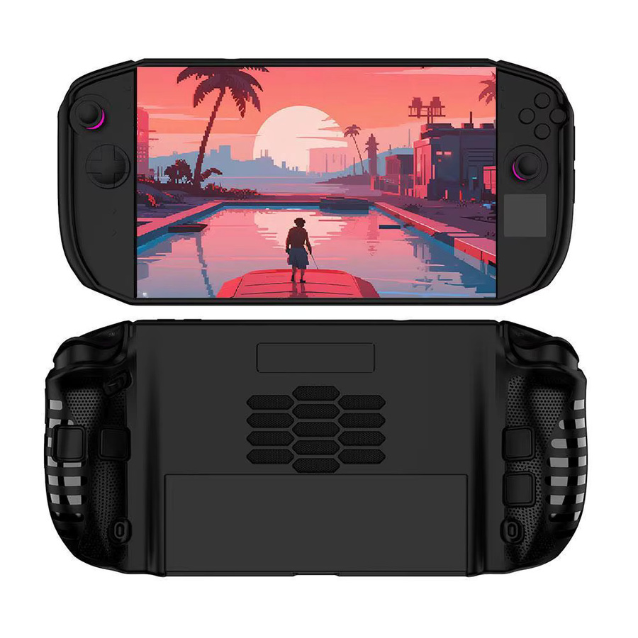 Lenovo Legion Go 2 weiche TPU-Schutzhülle in Schwarz mit kratzfestem Griff und integriertem Ständer - Bild 6