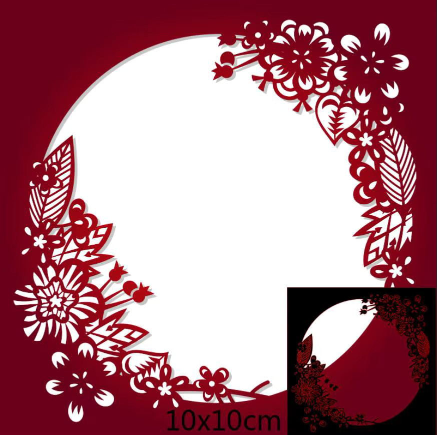 Blumenkranz mit Blättern aus Metall als Stanzform für Scrapbooking, Fotoalben und Bastelarbeiten zur dekorativen Prägung von Papier und Karten - Bild 5