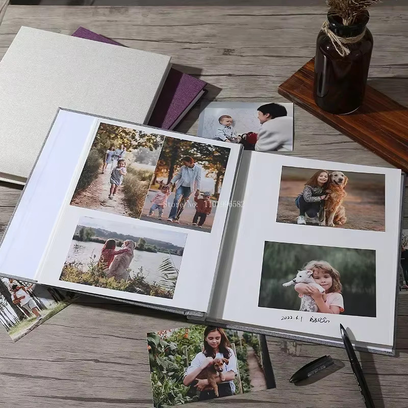 Vintage Leinen Fotoalbum in Beige für kreative DIY-Geschenke und zur Dokumentation des Kinderwachstums - Bild 4
