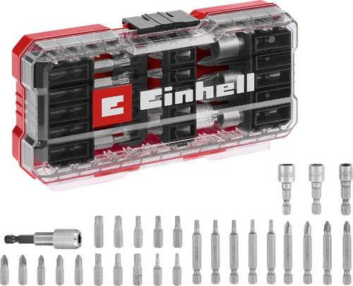 Einhell Bit- und Steckschlüssel-Set 28-teilig aus CrV-Stahl in Rot - Bild 1