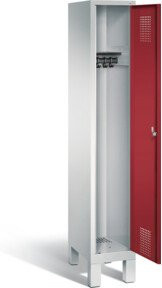 C+P Garderobenschrank Evolo mit Front in Rubinrot und Korpus in Lichtgrau, H x B x T: 185 x 32 x 50 cm - Bild 1