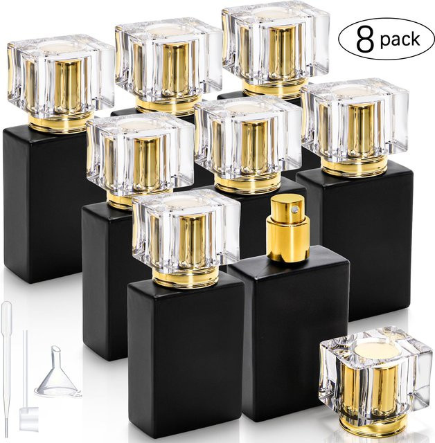 MUB Parfümflaschen Set, 8-teilig, schwarz, Glas, 30 ml, Unisex - Bild 1