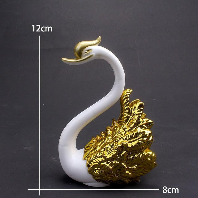 SZwatch Mini Schwan Paar Figur in Weiß als Deko-Modell für Hochzeit und Wohnaccessoires - Bild 1