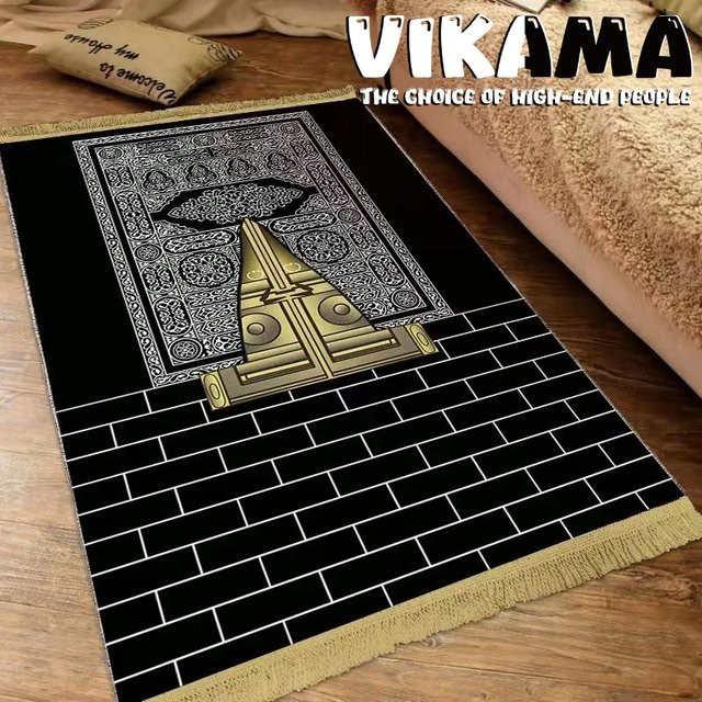 VIKAMA Samt Teppich mit Wasser-Kristall-Design, schmutzabweisend und rechteckig, ideal für Schlafzimmer oder Wohnzimmer - Bild 1