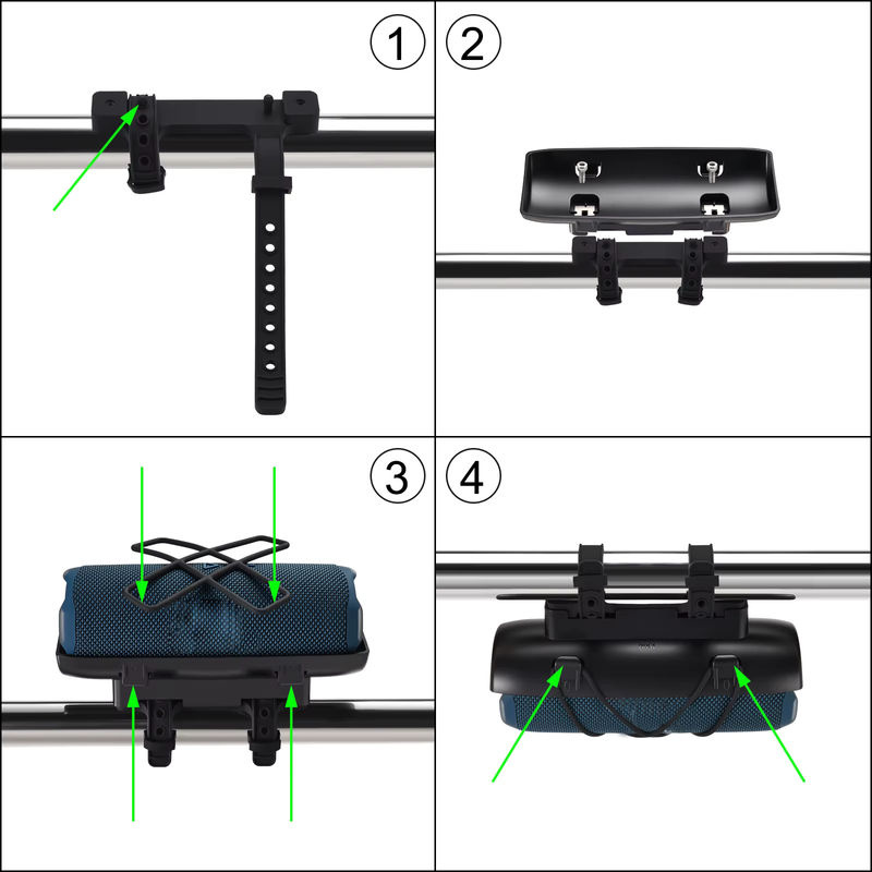 ALLOYSEED Fahrrad-Lautsprecherhalterung in Schwarz für JBL FLIP 7, 6, 5, 4, 3 und FLIP Essential 2 - Bild 4
